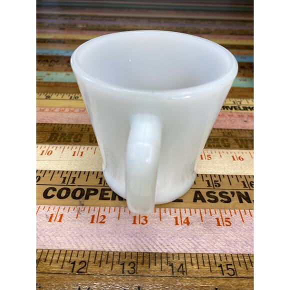 Fire King Ivory D Handle Flat Bottom Coffee Mug White Lot Of 2 Mismatched - Picture 9 of 12